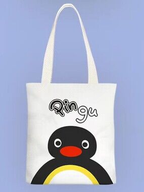 New Pinga Pingu Canvas Tote Bag, New Without Tag